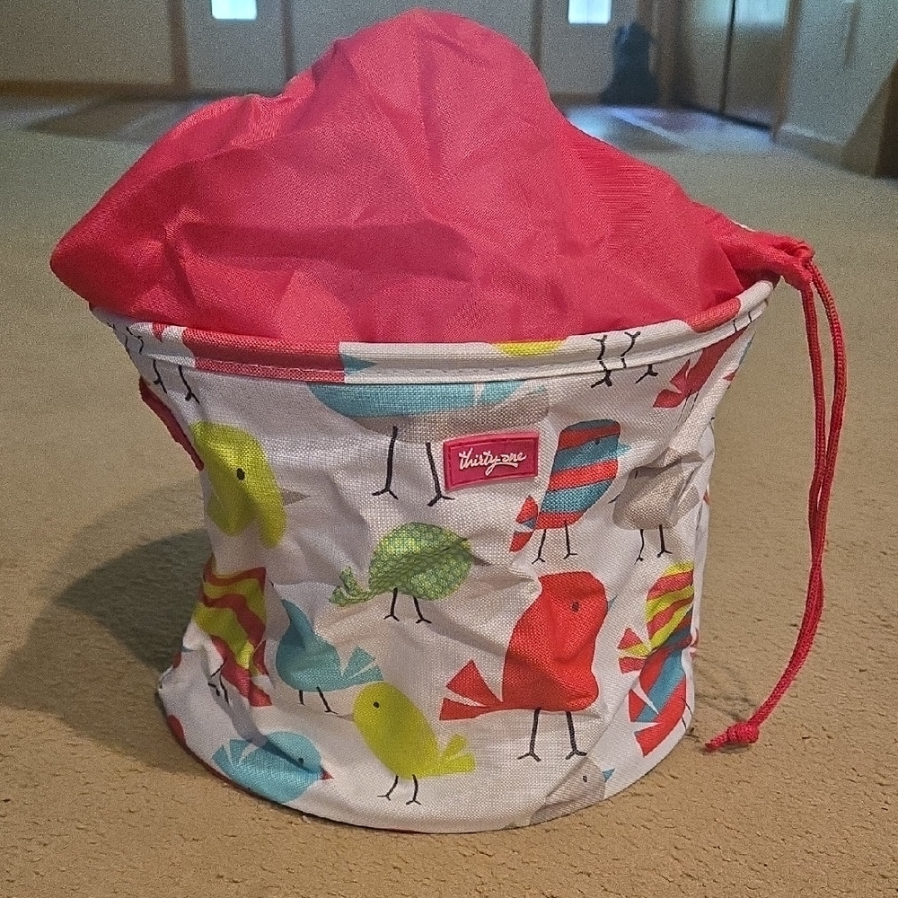 Thirty-One Multicolor Bird Print Storage Bin